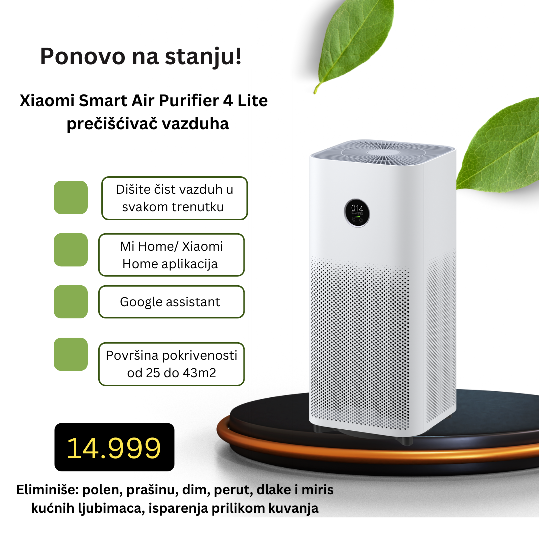 Ponovo na stanju! Xiaomi Smart Air Purifier 4 Lite